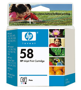 Genuine HP Inkjet Cartridge 58 photo